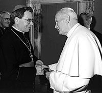 Bishop John J. Myers and Pope John Paul II